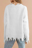 Tiger Sequin Raw Hem Dropped Shoulder Sweater - Trendsi - Flyclothing LLC