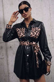 Tied Leopard Snap Down Trench Coat - Trendsi - Flyclothing LLC