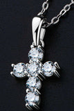 925 Sterling Silver Cross Moissanite Pendant Necklace - Trendsi - Flyclothing LLC