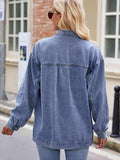 Button Up Denim Jacket with Pockets - Trendsi - Flyclothing LLC