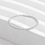 925 Sterling Silver Bead Ring - Trendsi - Flyclothing LLC