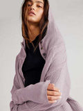 Waffle-Knit Dropped Shoulder Hooded Jacket - Trendsi - Flyclothing LLC