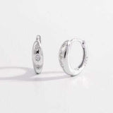 925 Sterling Silver Inlaid Zircon Huggie Earrings - Trendsi - Flyclothing LLC