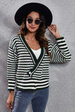 Striped V-Neck Knit Top - Trendsi - Flyclothing LLC