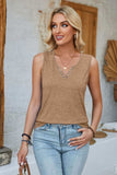 Heathered Notched Wide Strap Tank - Trendsi - Flyclothing LLC