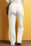 Textured Straight Leg Pants - Trendsi - Flyclothing LLC
