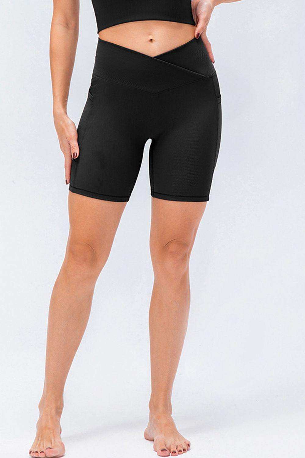 Slim Fit V-Waistband Sports Shorts - Trendsi - Flyclothing LLC