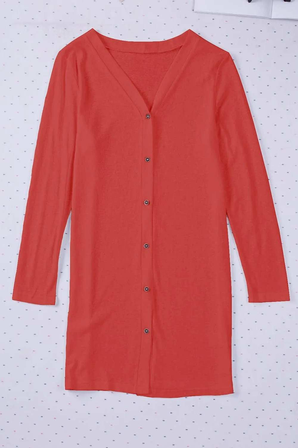 Button Up Long Sleeve Cover Up - Trendsi - Flyclothing LLC