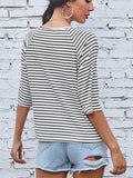 Striped Round Neck Raglan Sleeve T-Shirt - Trendsi - Flyclothing LLC