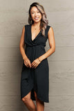 Deep V Sleeveless Tulip Hem Dress - Trendsi - Flyclothing LLC