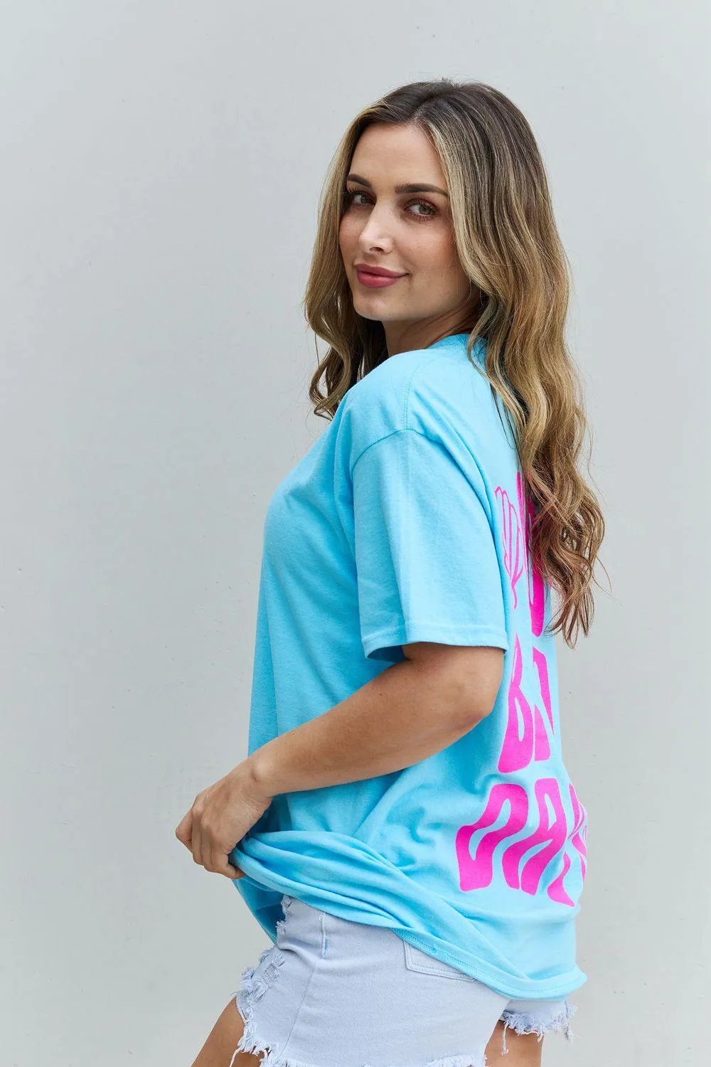 Sweet Claire "More Beach Days" Oversized Graphic T-Shirt - Trendsi - Flyclothing LLC