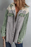 Snap Front Hooded Corduroy Shacket - Trendsi - Flyclothing LLC