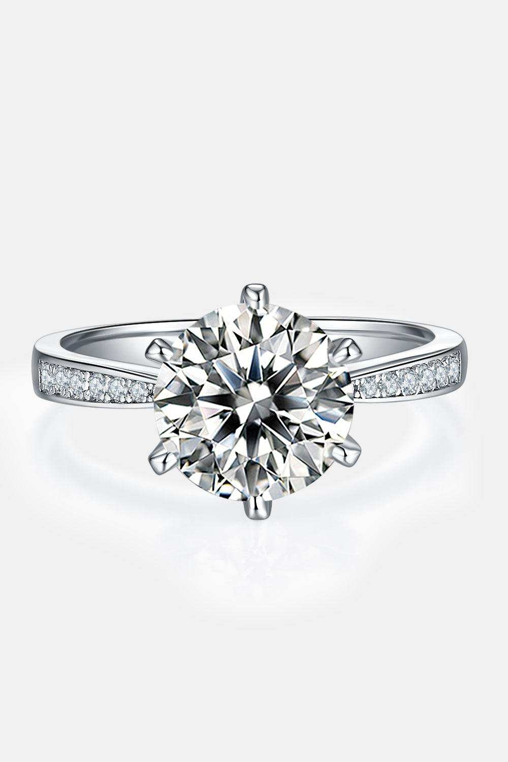 3 Carat Moissanite Side Stone Ring - Trendsi - Flyclothing LLC