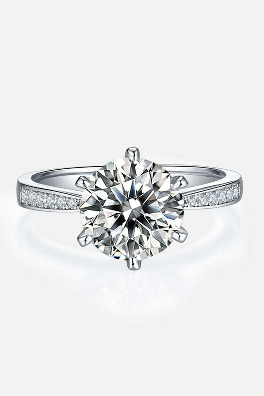 3 Carat Moissanite Side Stone Ring - Trendsi - Flyclothing LLC