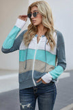 Zip-Up Raglan Sleeve Openwork Hooded Cardigan - Trendsi - Flyclothing LLC