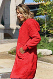 Double Take Full Size Open Front Long Sleeve Hooded Coat - Trendsi - Flyclothing LLC