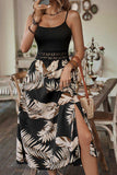 Printed Sleeveless Scoop Neck Slit Dress - Trendsi - Flyclothing LLC