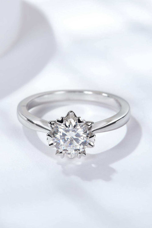 925 Sterling Silver Solitaire Moissanite Ring - Trendsi - Flyclothing LLC