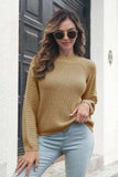 Round Neck Rib-Knit Sweater - Trendsi - Flyclothing LLC