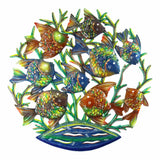 24-Inch Painted School of Fish Metal Wall Art - Croix des Bouquets - Croix des Bouquets - Flyclothing LLC