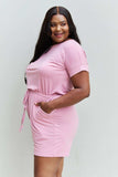 Zenana Chilled Out Full Size Short Sleeve Romper in Light Carnation Pink - Trendsi - Flyclothing LLC