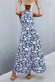 Printed Sleeveless Tie Waist Maxi Dress - Trendsi - Flyclothing LLC