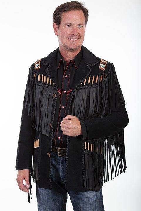 Scully Leather Black Boar Suede Mens Jacket - Scully Leather - Flyclothing LLC