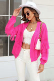 Fringe Trim Open Front Cardigan - Trendsi - Flyclothing LLC