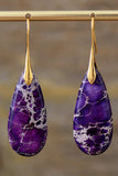 Handmade Teardrop Shape Natural Stone Dangle Earrings - Trendsi - Flyclothing LLC