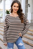 Round Neck Dropped Shoulder Knit Top - Trendsi - Flyclothing LLC