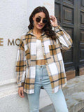 Plaid Button Up Collared Neck Long Sleeve Shirt - Trendsi - Flyclothing LLC