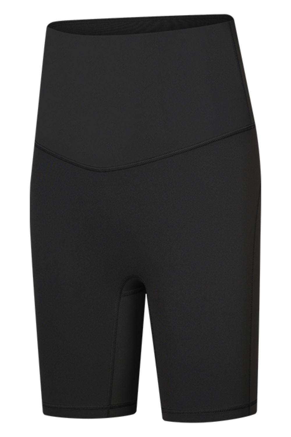 Seamless High-Rise Wide Waistband Biker Shorts - Trendsi - Flyclothing LLC