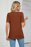 Square Neck Puff Sleeve Tee Shirt - Trendsi - Flyclothing LLC