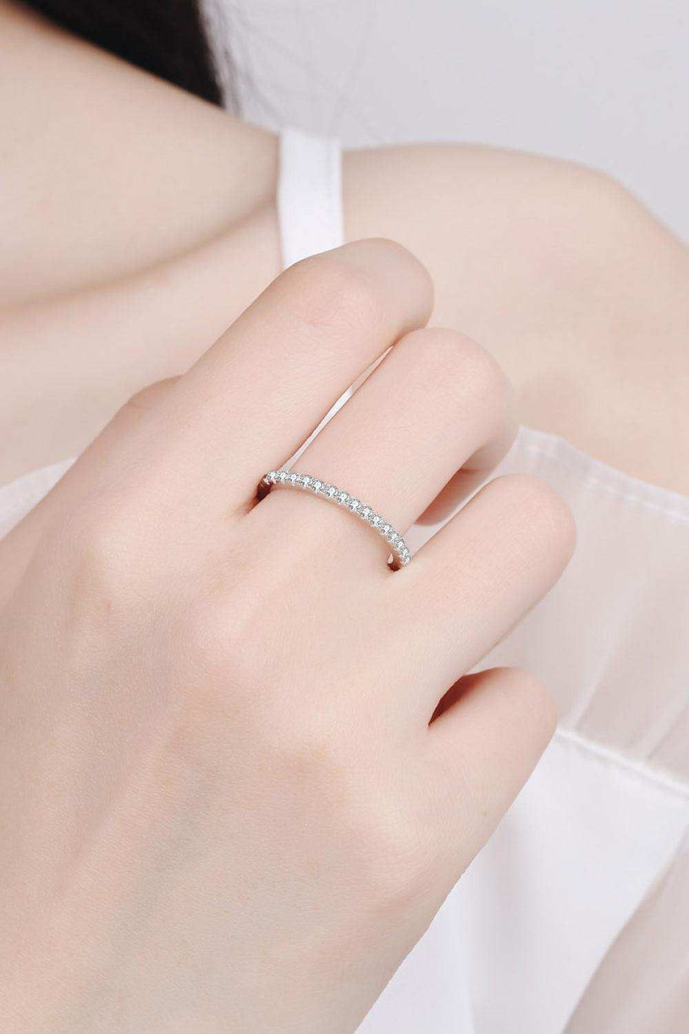 Curious Time 925 Sterling Silver Moissanite Ring - Trendsi - Flyclothing LLC