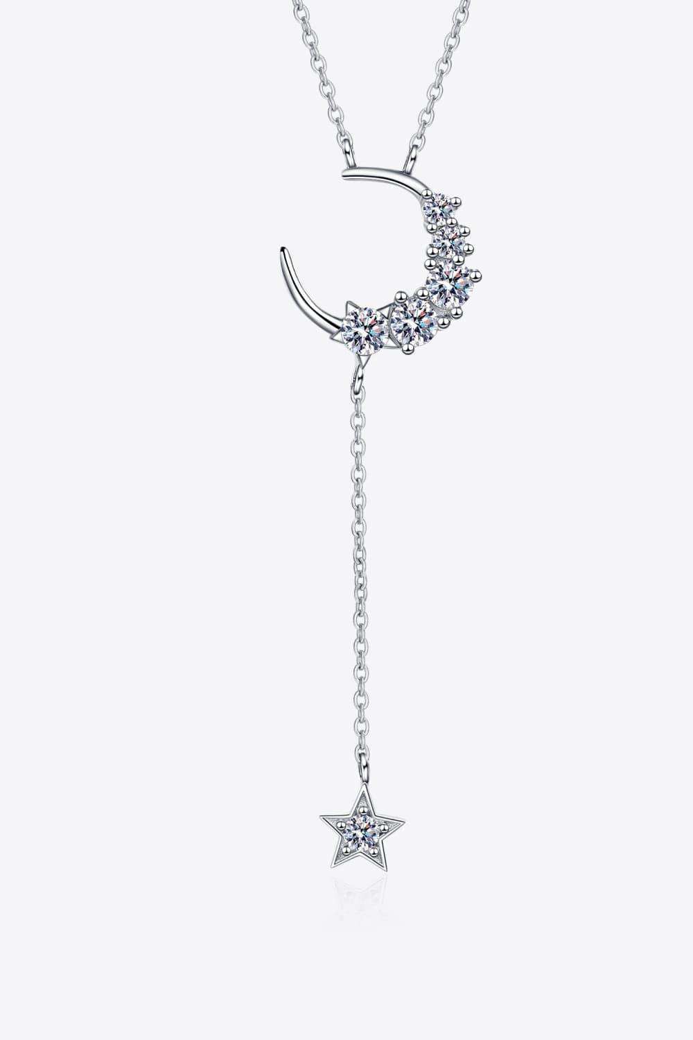 Star & Moon Moissanite Necklace - Trendsi - Flyclothing LLC