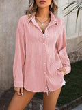 Button Up Dropped Shoulder Shirt - Trendsi - Flyclothing LLC