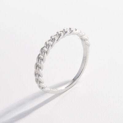 925 Sterling Silver Curb Chain Ring - Trendsi - Flyclothing LLC