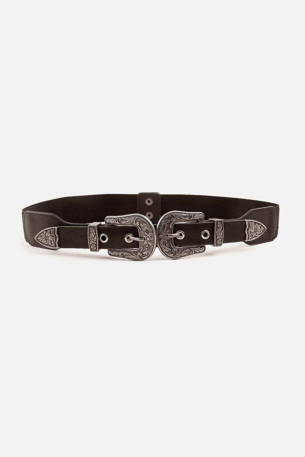 Symmetrical Zinc Alloy Buckle PU Leather Belt - Trendsi - Flyclothing LLC
