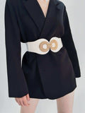 Alloy Buckle Elastic PU Belt - Trendsi - Flyclothing LLC