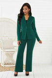 Lapel Collar Long Sleeve Blazer and Pants Set - Trendsi - Flyclothing LLC
