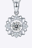 Moissanite Flower Shape Pendant Necklace - Trendsi - Flyclothing LLC