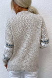 Snowflake Pattern Mock Neck Sweater - Trendsi - Flyclothing LLC