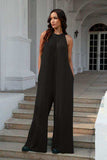 Double Take Full Size Tie Back Cutout Sleeveless Jumpsuit - Trendsi - Flyclothing LLC