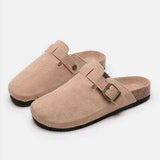 Suede Closed Toe Buckle Slide - Trendsi - Flyclothing LLC