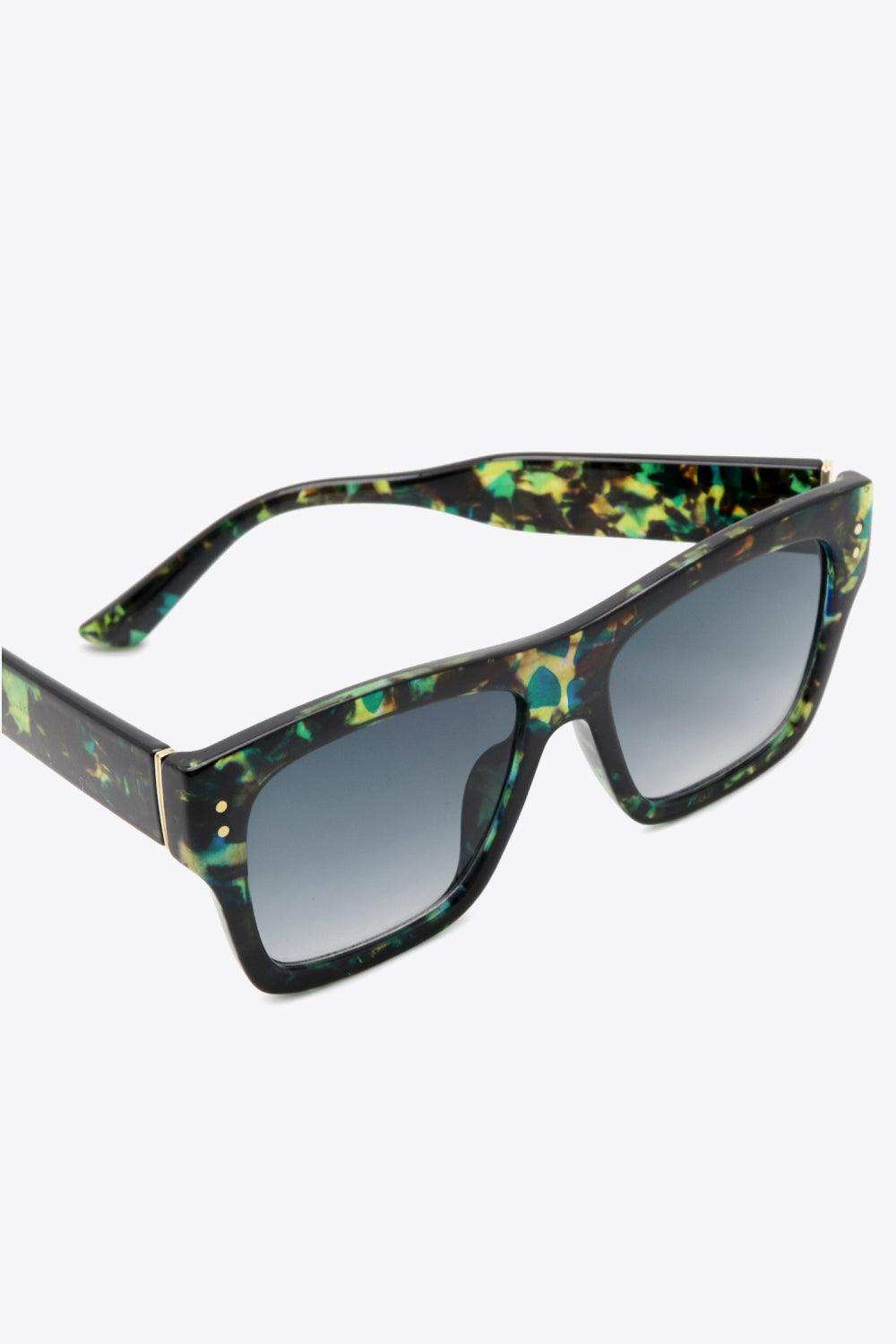 UV400 Patterned Polycarbonate Square Sunglasses - Trendsi - Flyclothing LLC
