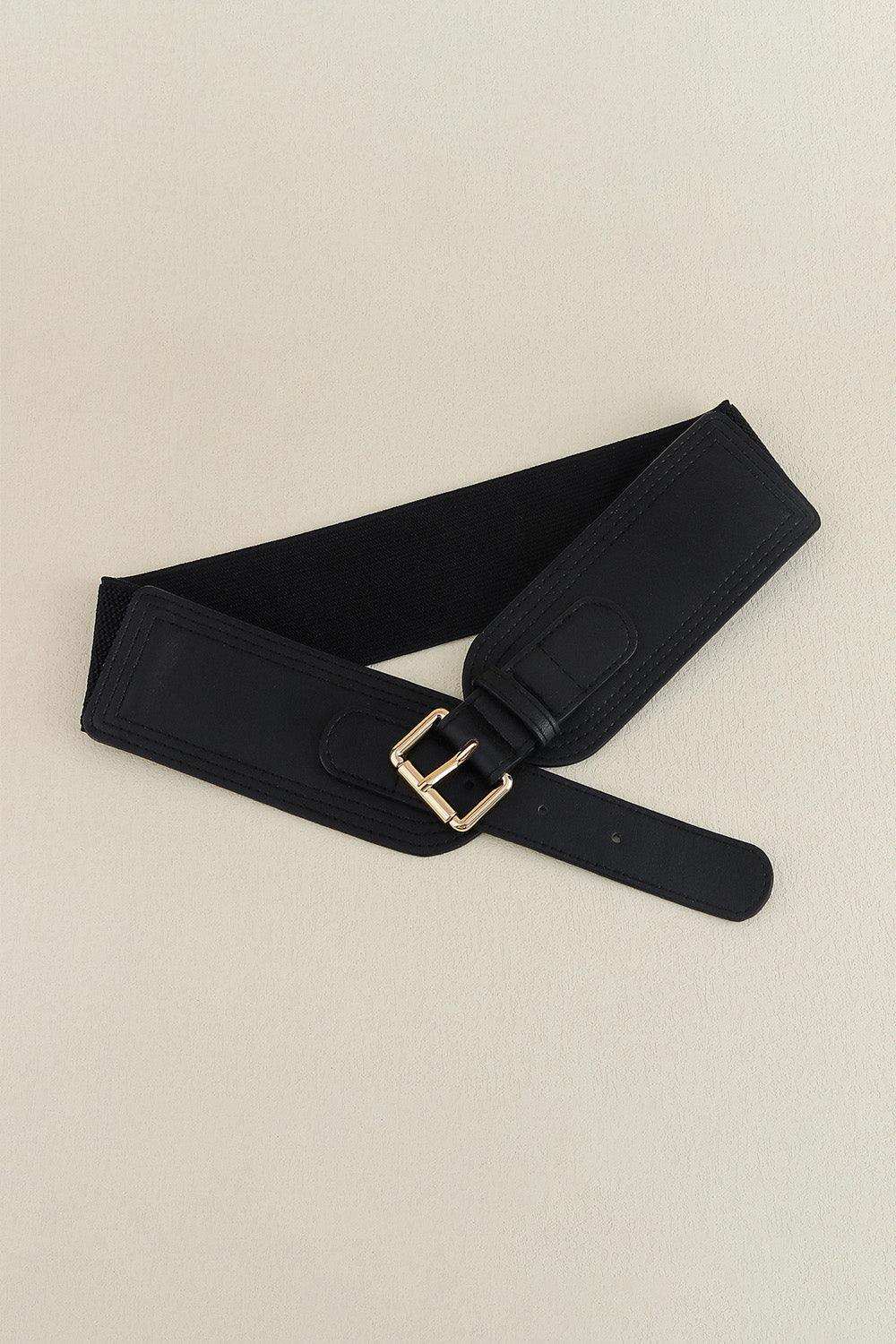 Elastic Wide PU Belt - Trendsi - Flyclothing LLC