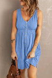 Sleeveless Button Down Mini Dress - Trendsi - Flyclothing LLC