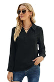 Swiss Dot Johnny Collar Blouse - Trendsi - Flyclothing LLC