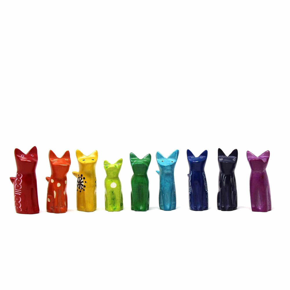 Soapstone Tiny Sitting Cats - Assorted Pack of 5 Colors - SMOLArt - Flyclothing LLC