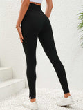 High Waist Slit Leggings - Trendsi - Flyclothing LLC